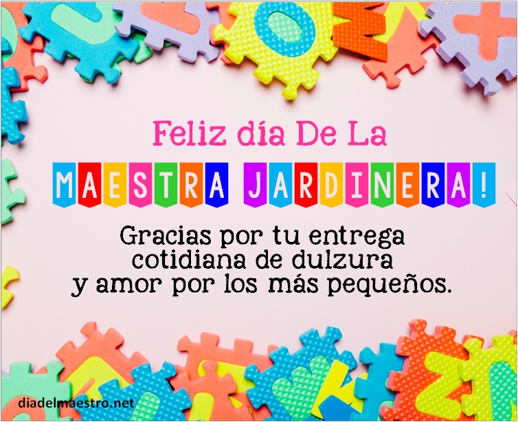 tarjeta feliz dia de La Maestra Jardinera